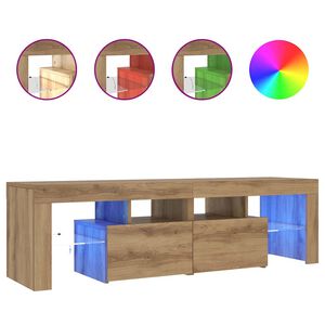 vidaXL TV Cabinet with LED Lights Artisan Oak 140x36.5x40 cm