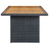 vidaXL Garden Table Dark Grey Poly Rattan and Solid Acacia Wood