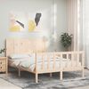 vidaXL Bed Frame without Mattress Small Double Solid Wood Pine