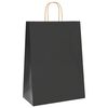 vidaXL Paper Bags 50 pcs with Handles Black 32x17x44 cm