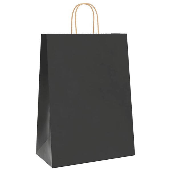 vidaXL Paper Bags 50 pcs with Handles Black 32x17x44 cm
