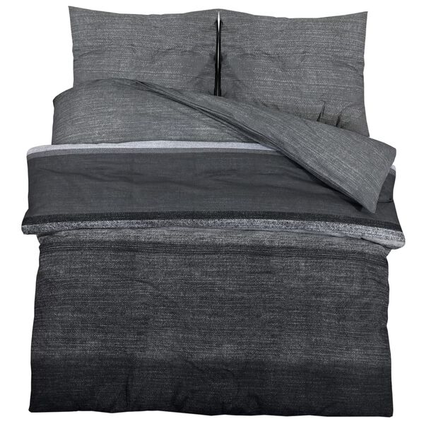 vidaXL Duvet Cover Set Dark Grey 155x220 cm Cotton