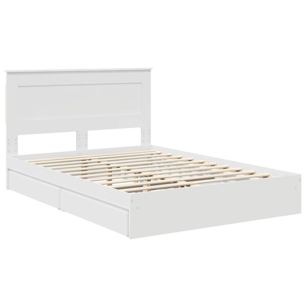 vidaXL Storage Bed with Headboard White 140 x 200 cm Engineered Wood