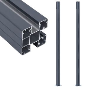 vidaXL Fence Posts 2 pcs Dark Grey 185 cm Aluminium