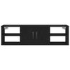vidaXL Wall Shelf with Door Black Oak 140 x 41 x 75 cm Engineered Wood
