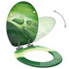 vidaXL WC Toilet Seats with Soft Close Lid 2 pcs MDF Green Water Drop Design