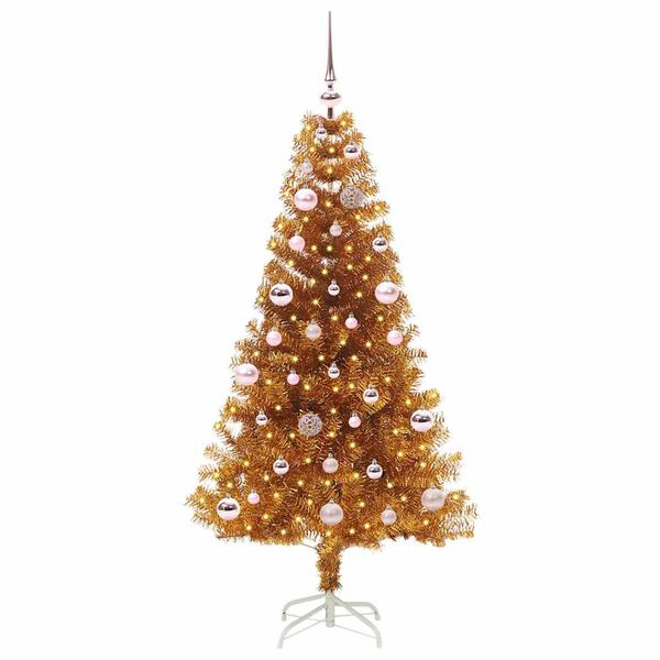 vidaXL Christmas Tree with 150 LEDs with Stand Gold 150 cm PET