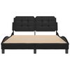 vidaXL Bed Frame without Mattress "Zadar" Black 140x200 cm Faux Leather