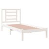 vidaXL Bed Frame without Mattress White 75x190 cm Small Single Solid Wood