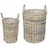 vidaXL Planter Basket GENDT 2 pcs Natural Grey Kubu Rattan