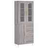 vidaXL Highboard Grey Sonoma 69.5x34x180 cm Engineered Wood