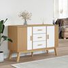 vidaXL Sideboard OLDEN White and Brown 114x43x73.5cm Solid Wood Pine