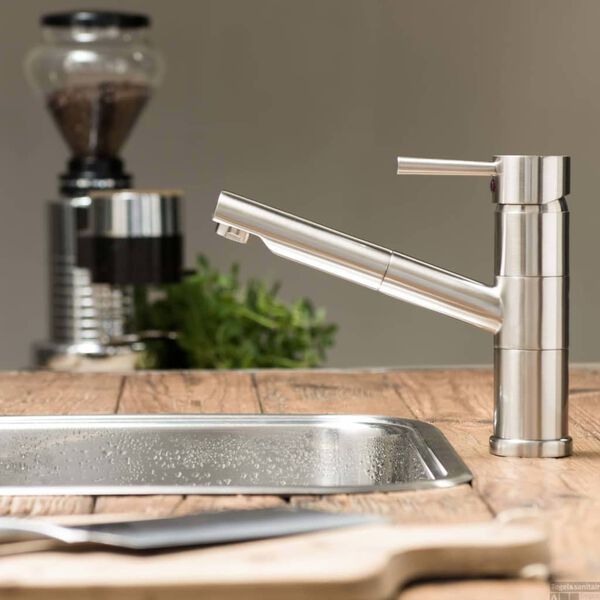 SCH&Uuml;TTE Sink Mixer UNICORN Stainless Steel Colour