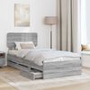 vidaXL Bed Frame with Drawer Grey Sonoma 75 x 190 cm Engineered Wood