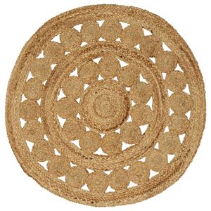 vidaXL Area Rugs Natural &Oslash; 90 cm Jute