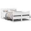vidaXL Bed Frame with Headboard White 160x200 cm Solid Wood Pine