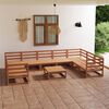 vidaXL 10 Piece Garden Lounge Set Solid Pinewood