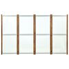 vidaXL 4-Panel Room Divider Cream White 280x170 cm