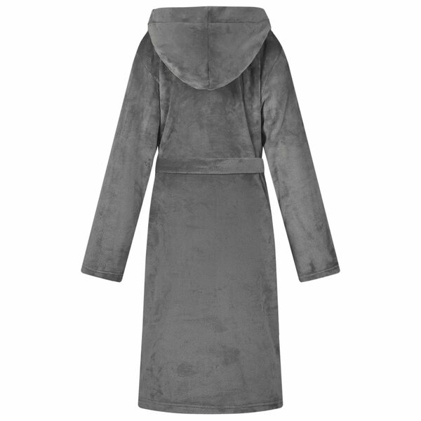 vidaXL Bathrobe Hoodie Dark Grey S Flannel