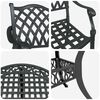 vidaXL Garden Dining Set 7 pcs Black 90 x 90 x 75 cm Cast Aluminium