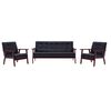 vidaXL Sofa Set | Black | Faux Leather | Medium | Seats Many | Sofa Set