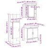 vidaXL Bathroom Furniture Set with Shelf 3 pcs Brown Engineered wood