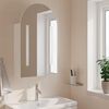 vidaXL Bathroom Mirror Cabinet with LED Light Arched White 42x13x70 cm