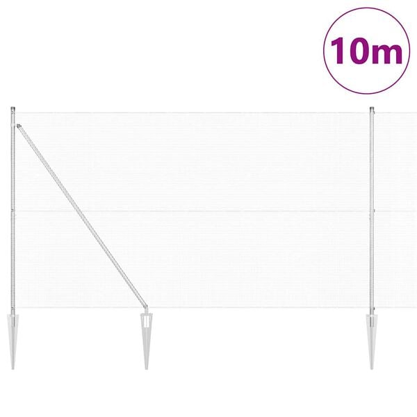 vidaXL Fence Post Silver 10 x 1.5 m (12 x 12 mm mesh) Steel