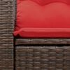 vidaXL Garden Sofa with Cushions 2-Seater Brown Poly Rattan