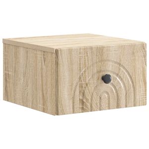 vidaXL Wall-Mounted Bedside Cabinet Sonoma Oak 33 x 34.5 x 20 cm
