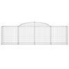 vidaXL Arched Gabion Baskets 17 pcs 300x50x80/100 cm Galvanised Iron