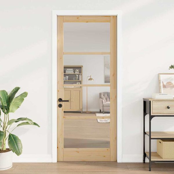 vidaXL Interior Door with Glass ORKDAL Brown 86 x 211 cm
