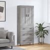 vidaXL Highboard Grey Sonoma 69.5x34x180 cm Engineered Wood