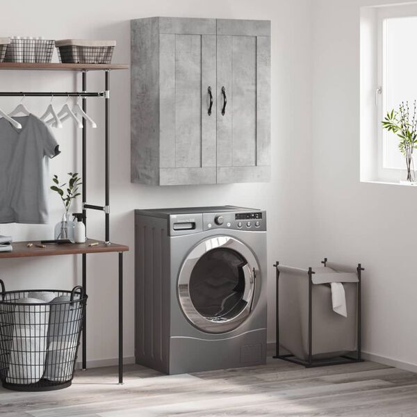 vidaXL Wall Mounted Cabinet Concrete Grey 69.5x34x90 cm Engineered Wood
