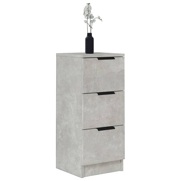 vidaXL Sideboards 2 pcs Concrete Grey 30x30x70 cm Engineered Wood