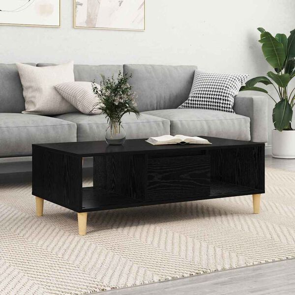 vidaXL Coffee Table Black Oak 102 x 55 x 35 cm Engineered Wood