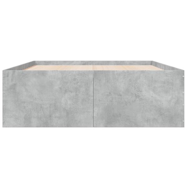 vidaXL Bed Frame without Mattress Concrete Grey 140x200 cm