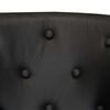 vidaXL Tub Chair Black Real Leather