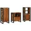 vidaXL Bathroom Furniture Set with Door 3 pcs Brown Solid Reclaim Wood