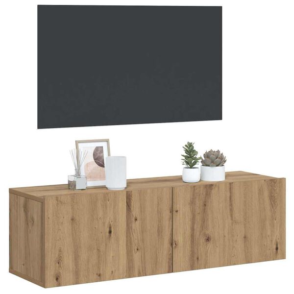 vidaXL Wall Mounted TV Cabinet Artisan Oak 100x30x30 cm Engineered Wood