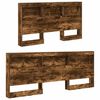 vidaXL Storage Headboard with Shelf Smoked Oak 135 cm Engineered Wood