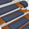 vidaXL Stair Mats 30 pcs 65x21x4 cm Dark Grey and Blue Rectangular Edge