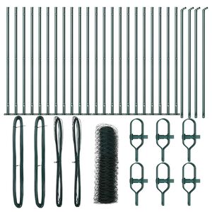 vidaXL Fence Post Green 50 x 0.6 m (36 mm mesh) Steel and PVC