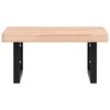 vidaXL Basin Shelf Wall Mounted Steel and Solid Wood Beech