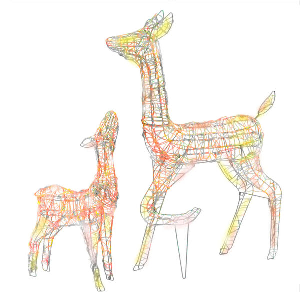 vidaXL Acrylic Reindeer Family Christmas Decoration 160 LED Colourful
