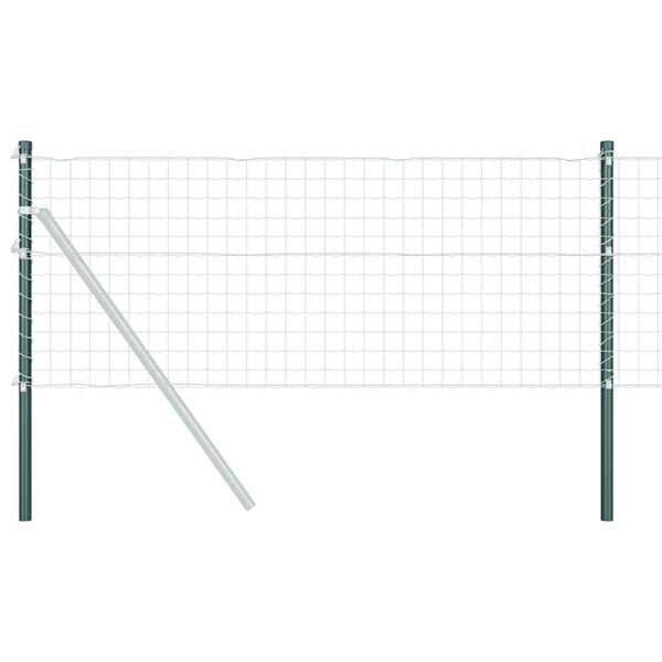 vidaXL Fence Posts 2 pcs Green 110 cm Powder-coated steel