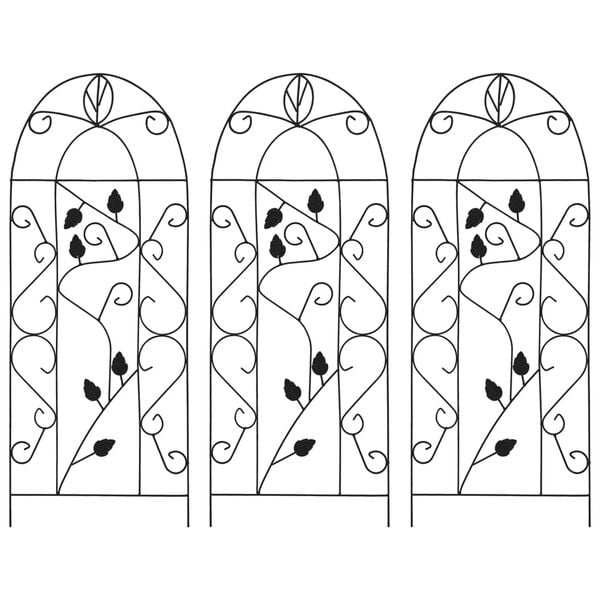 vidaXL Plant Climbing Racks 3 pcs Black 40x100 cm Iron