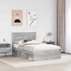 vidaXL Bed Frame with Drawer Grey Sonoma 120 x 190 cm Solid Pine Wood