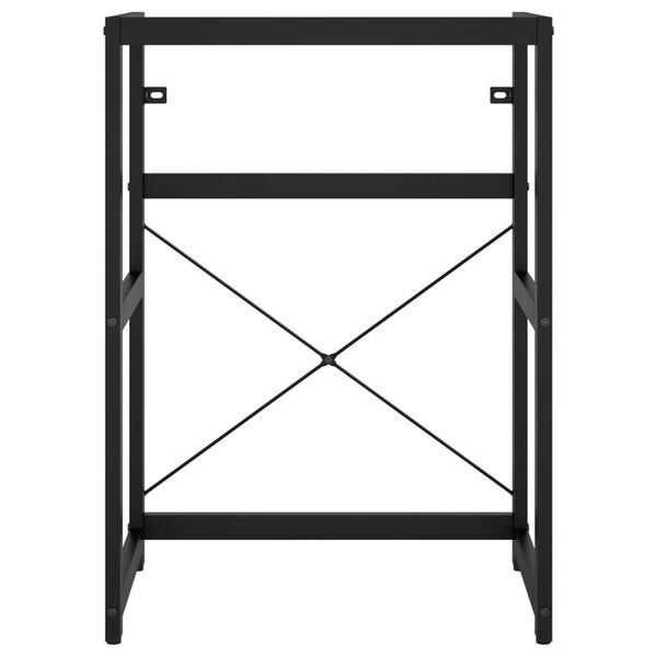 vidaXL Bathroom Washbasin Frame with Built-in Basin Black Iron