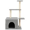 vidaXL Cat Tree with Sisal Scratching Posts Light Grey 110 cm